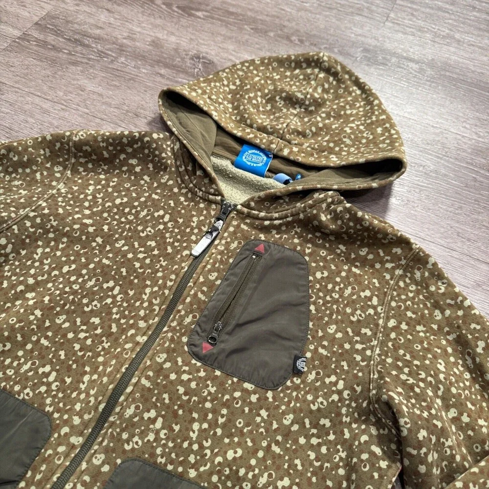 Adidas Hoodie Mens M Camo Cotton Full Zip Polka Dot Gorpcore Streetwear‎ Utility